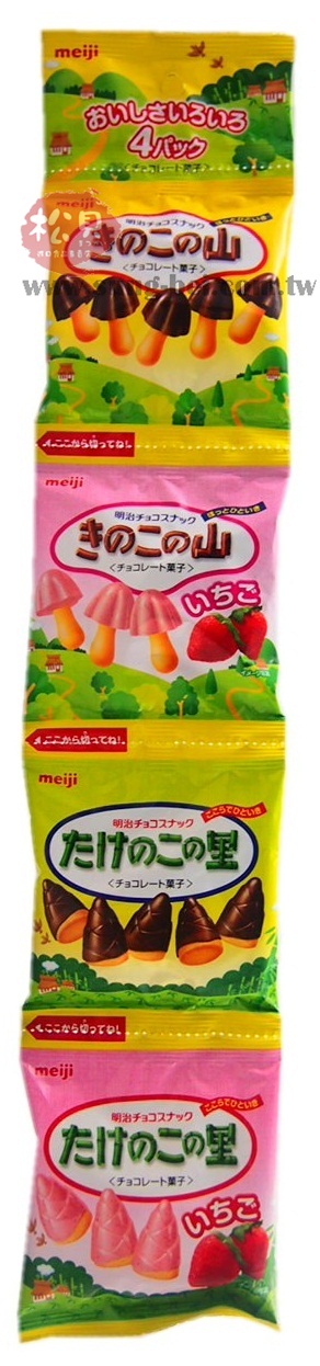 明治4連香菇巧克力餅72g【4902777111575】