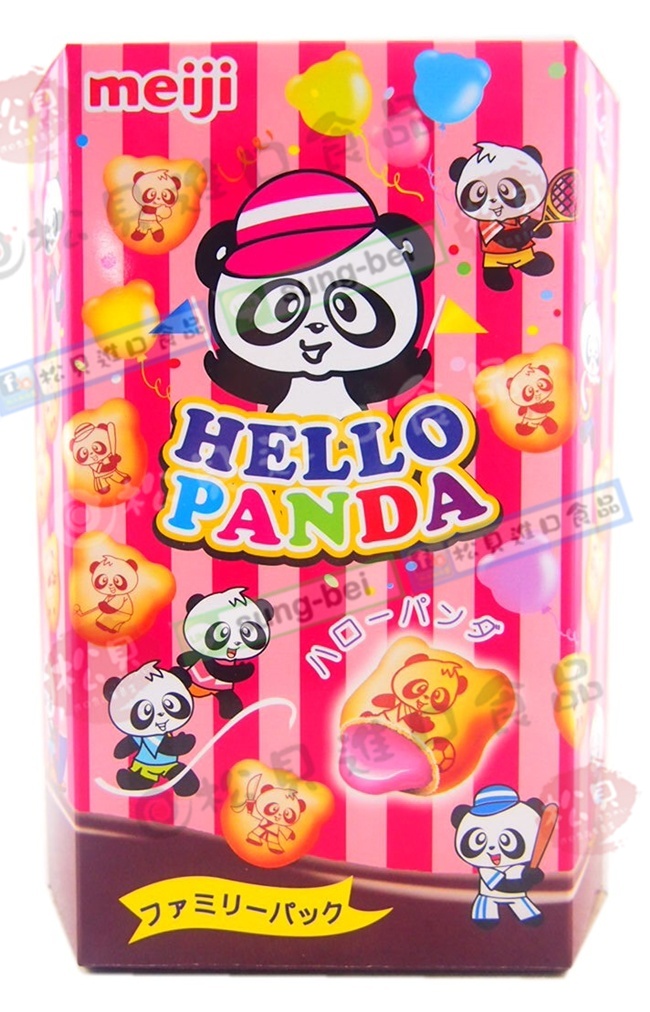 明治熊貓草莓夾心餅5入(大)175g【4713153340126】