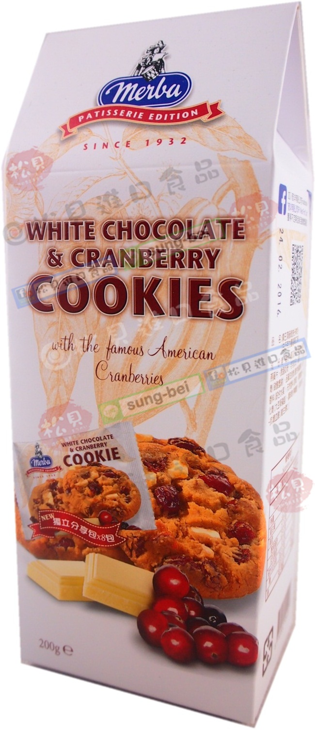 摩巴白巧克力蔓越莓200g【8710502154027】