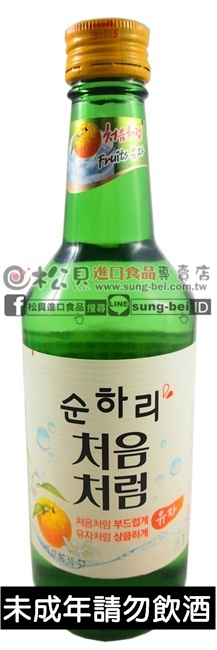 初飲初樂柚子燒酒360ml【8801030997870】