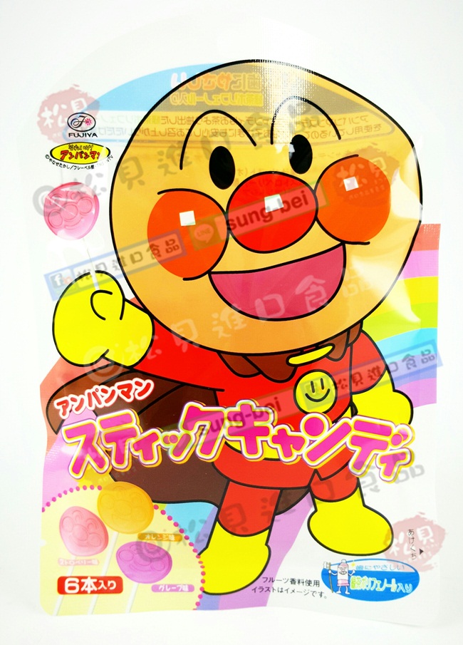 不二家麵包俠POP棒棒糖6本入35g【4902555123943】