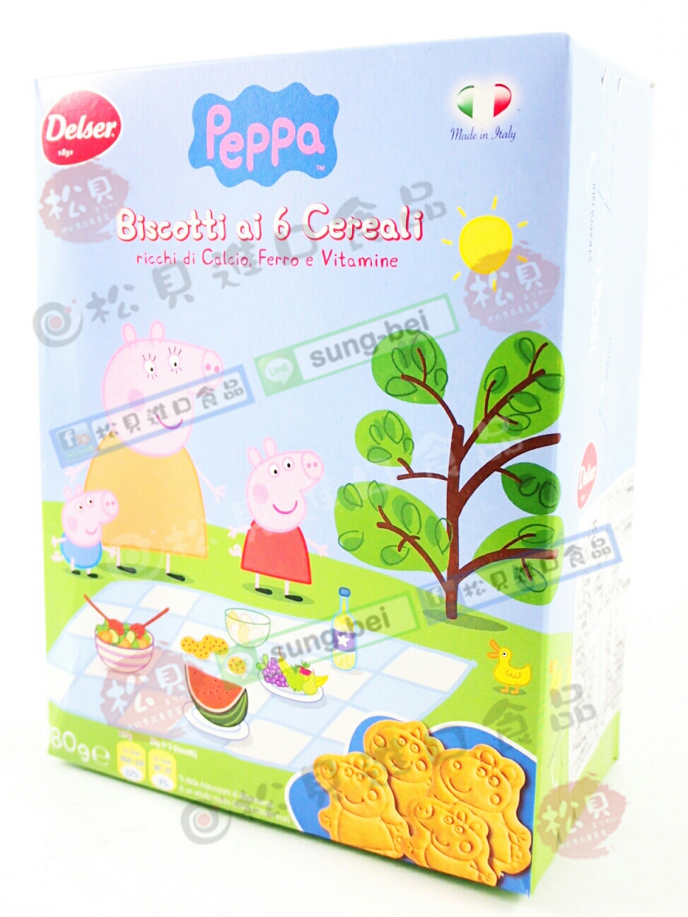 義大利帝舍珮珮豬嬰兒牛奶餅180g【8008910086444】