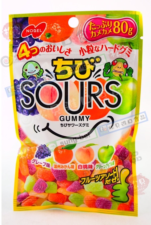 諾貝爾SOURS迷你水果軟糖80g【4902124070784】