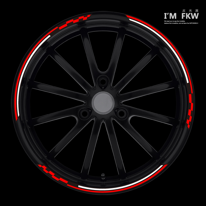 3M反光貼紙 12吋競速反光車輪輪框貼 