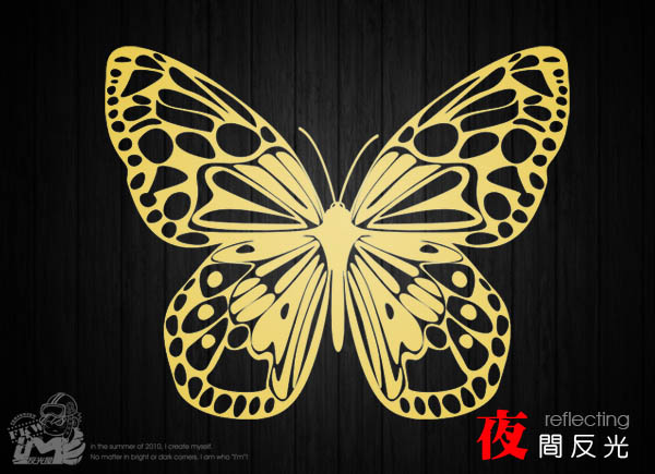【反光貼紙】華麗蝴蝶圖案