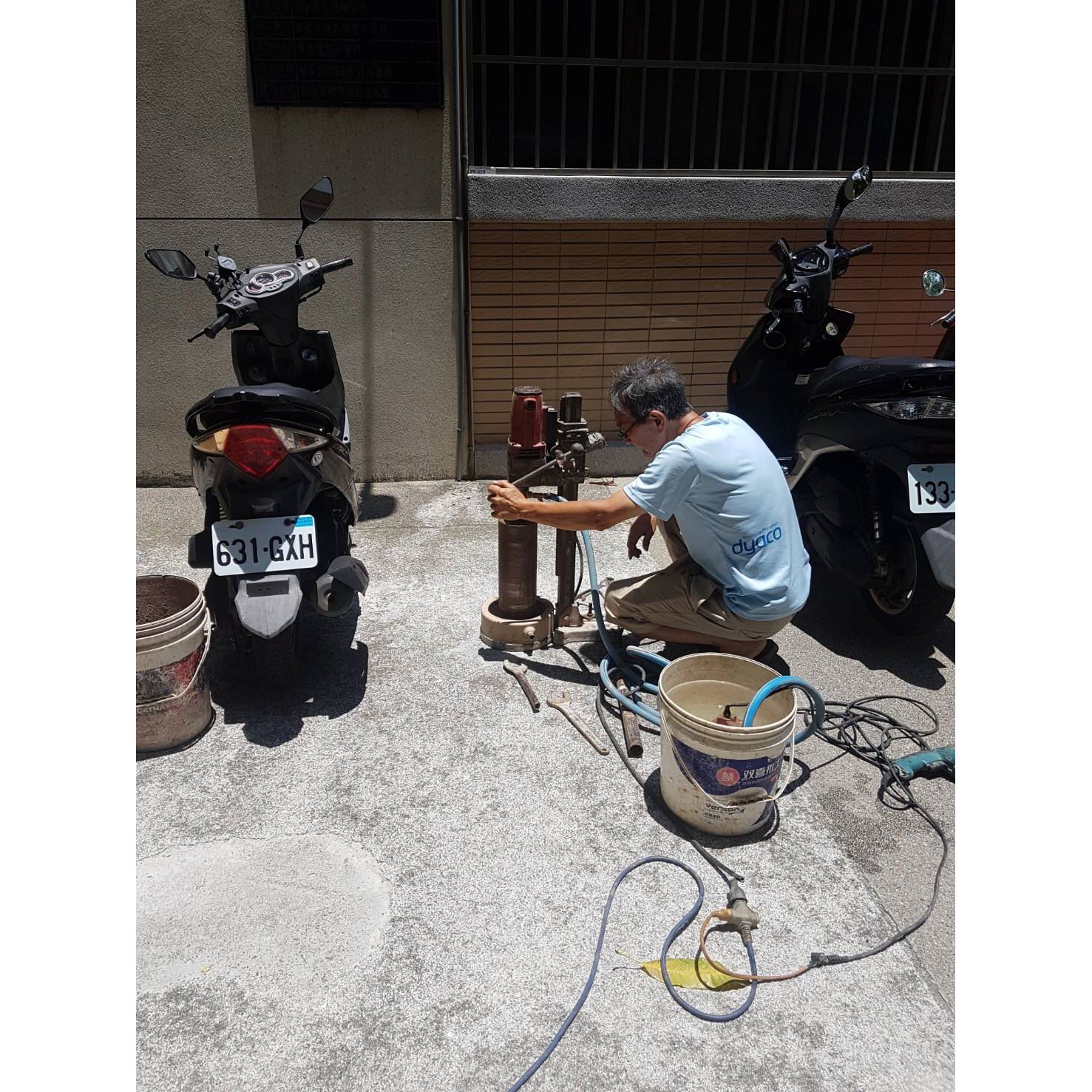 在大肚鄉公所尋測化糞池