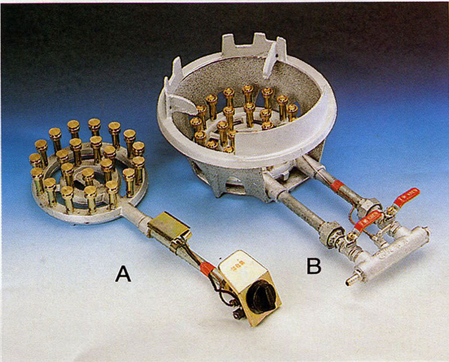 A.50型22穴（單）墊子灶　Ｂ.35型22、24穴（雙管）爐
