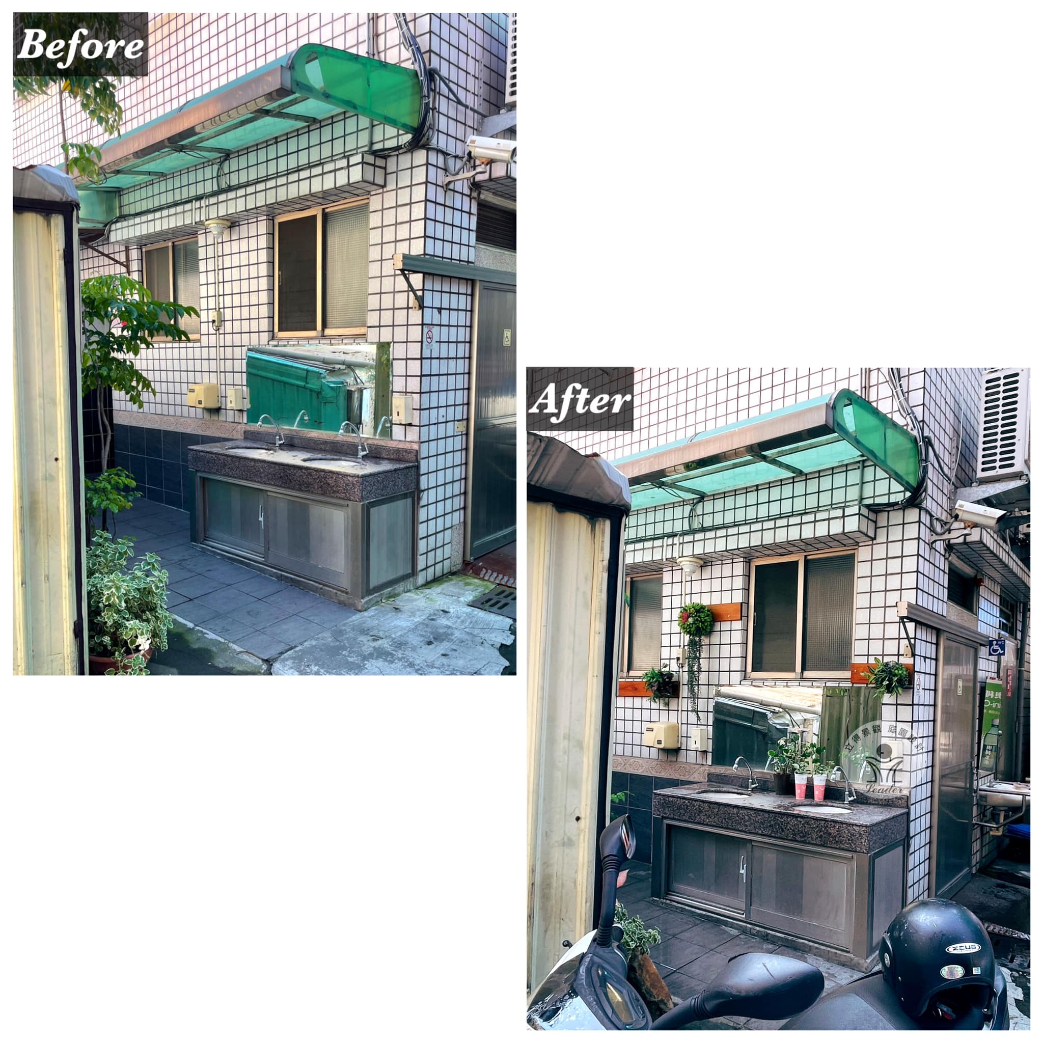 人造花-加油站廁所美化