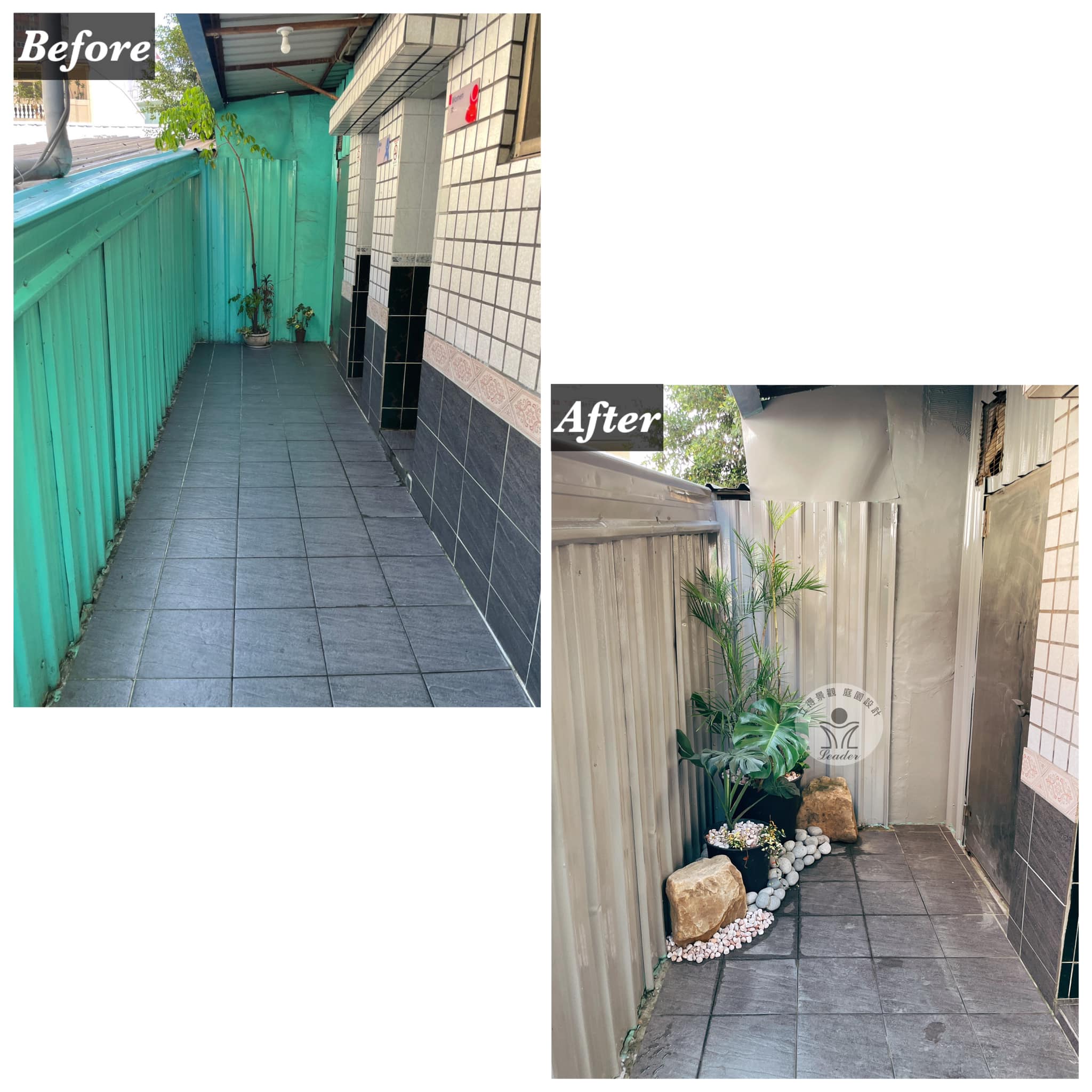 人造花-加油站廁所美化3