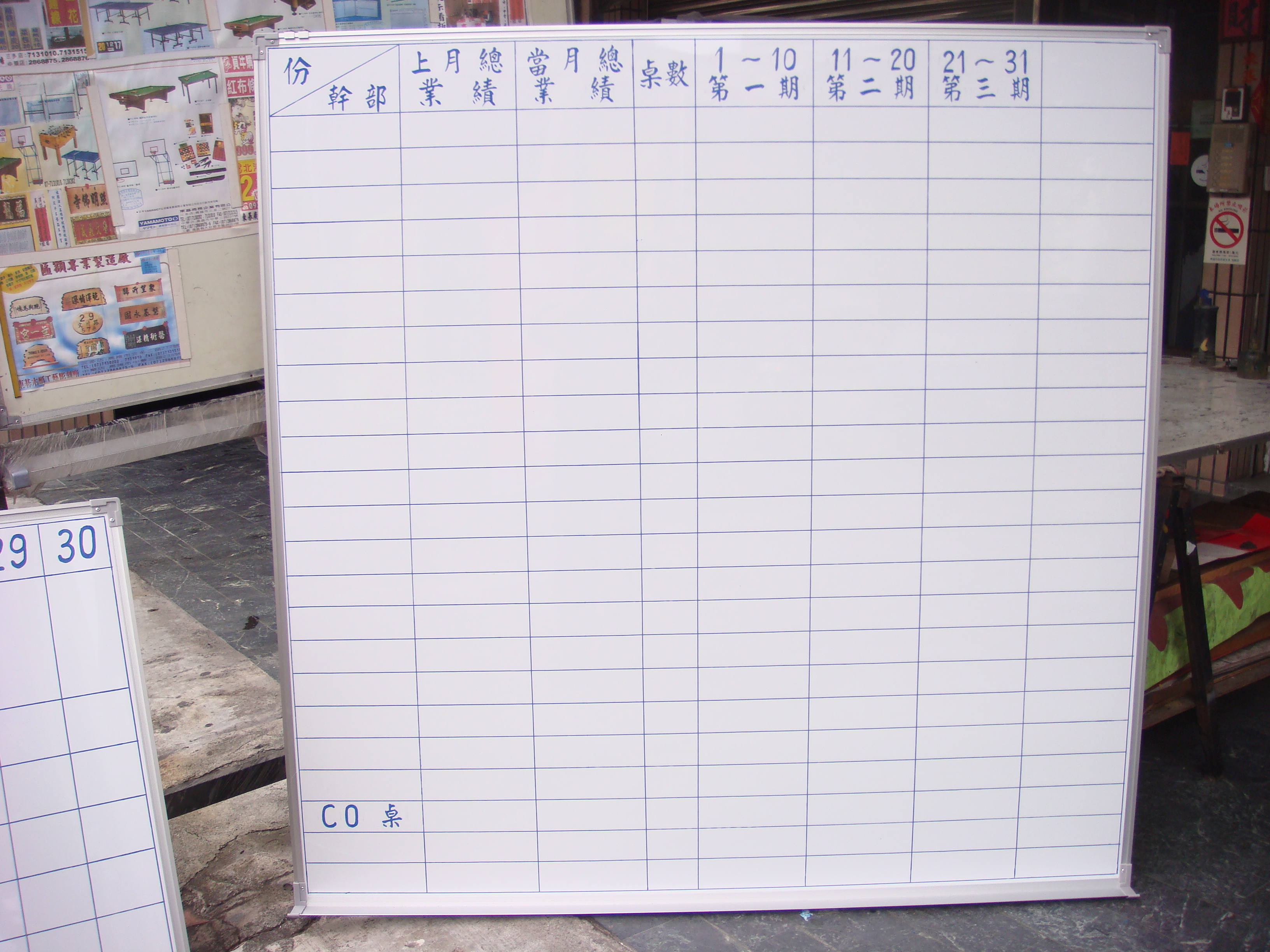 高雄圖表記錄板