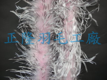 雪花羽毛帶(粉+灰)