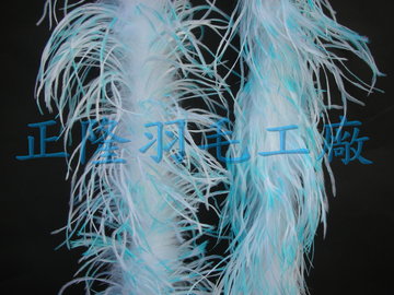 雪花羽毛帶(白+藍)