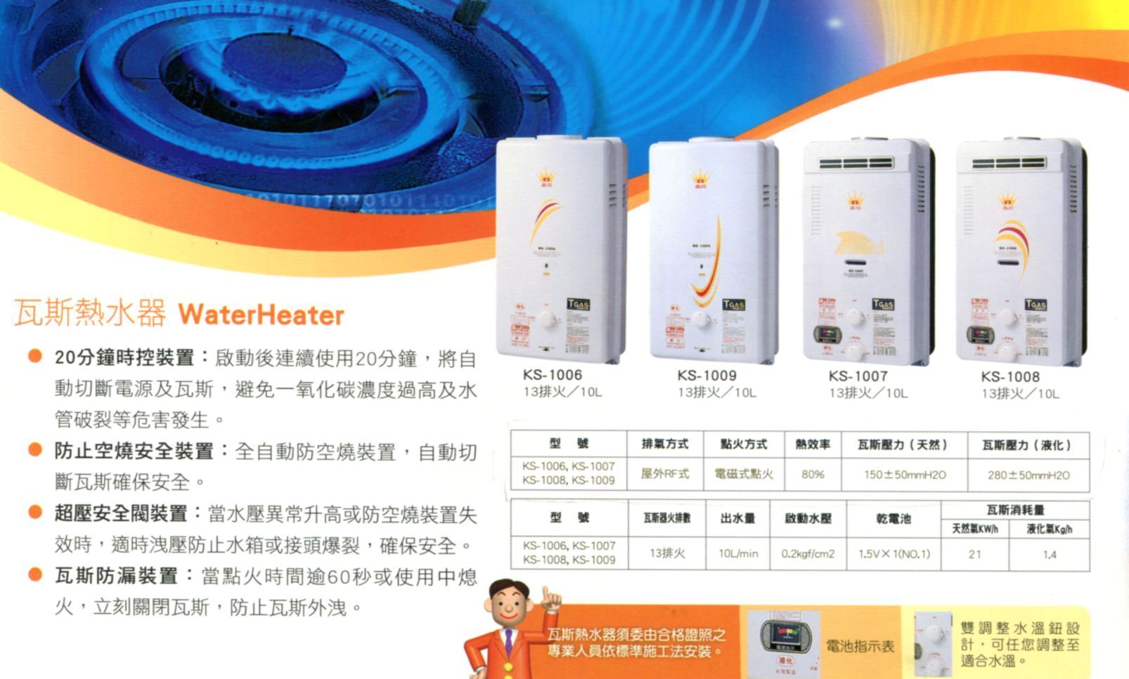 鑫司瓦斯熱水器系列