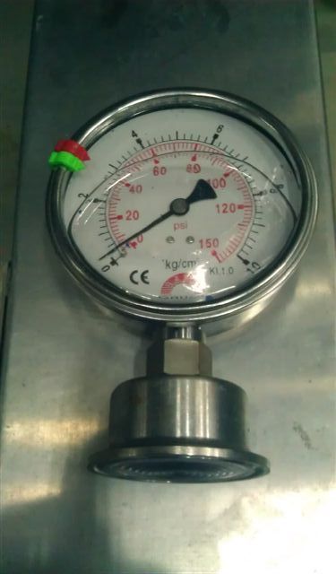 衛生隔膜座直立壓力表