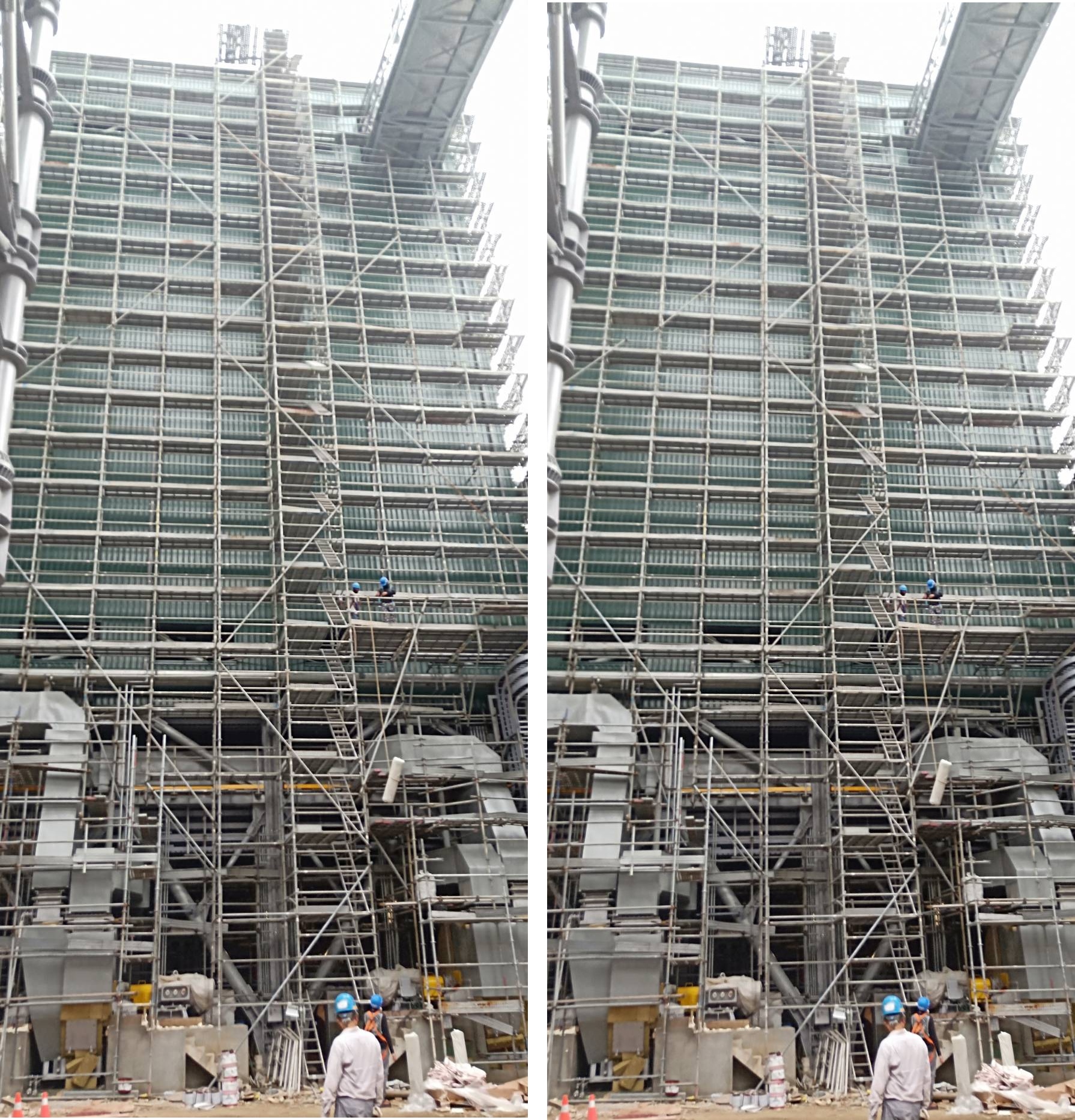 大樓搭架工作現場