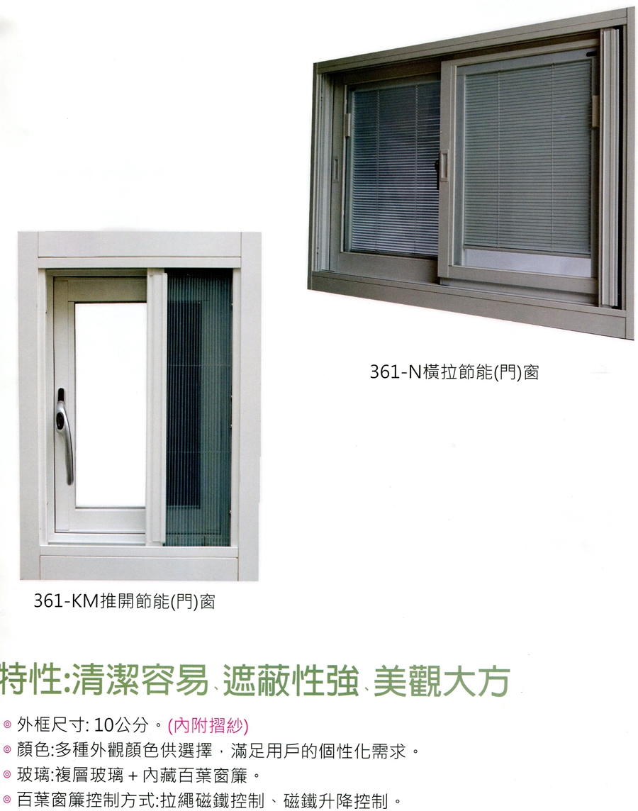 橫拉推開節能門窗