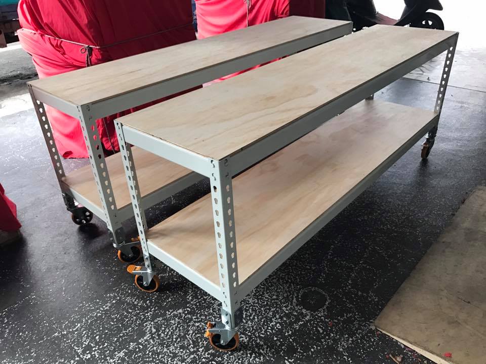 北區超市～象牙白角鋼車輪架&nbsp;