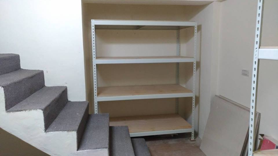 台中青島～倉儲象牙白免螺絲角鋼置物架&nbsp;