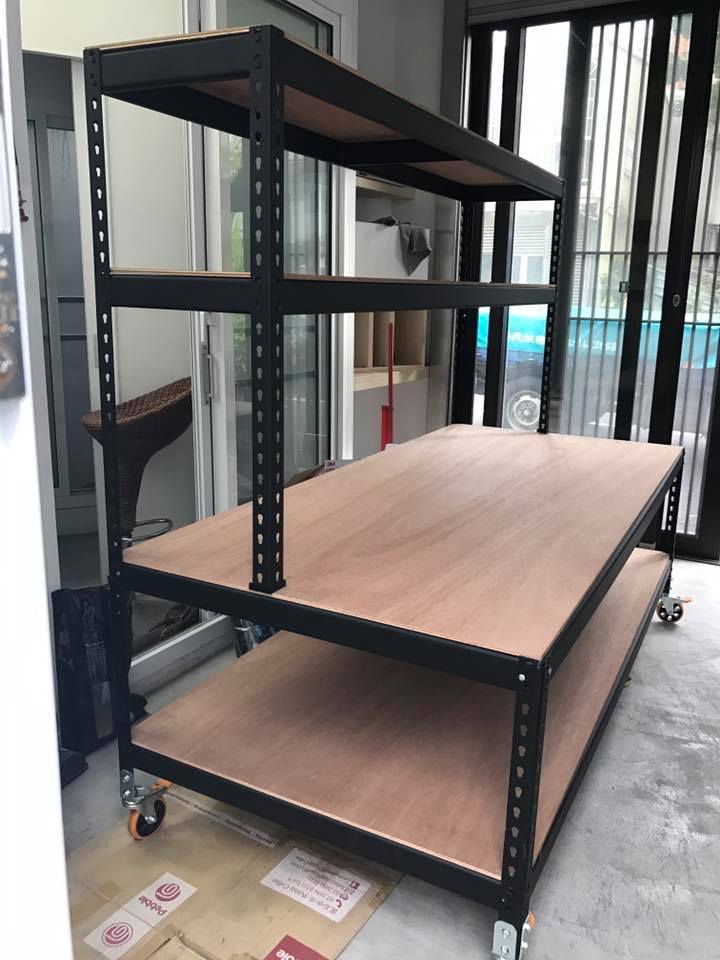 南區咖啡廳～消光黑角鋼工作桌&nbsp;