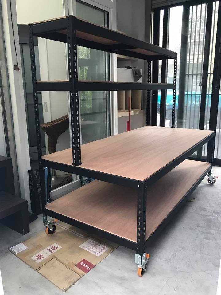 南區咖啡廳～消光黑角鋼工作桌