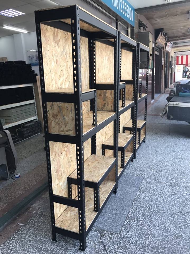 歸仁葉子小舖～消光黑免螺絲角鋼展示架