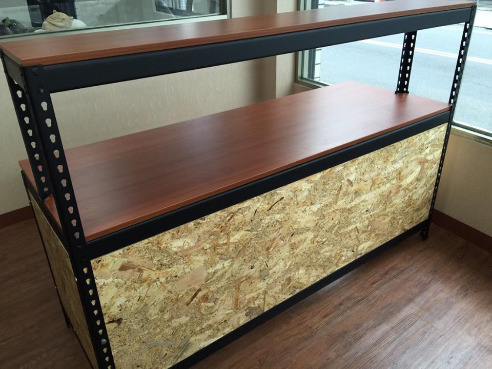 歸仁葉子小舖～消光黑免螺絲角鋼辦公桌(系統板