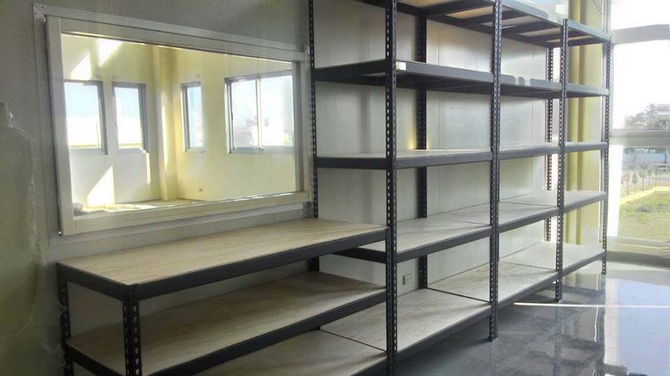 歸仁區應用材料公司～消光黑免螺絲角鋼收納架