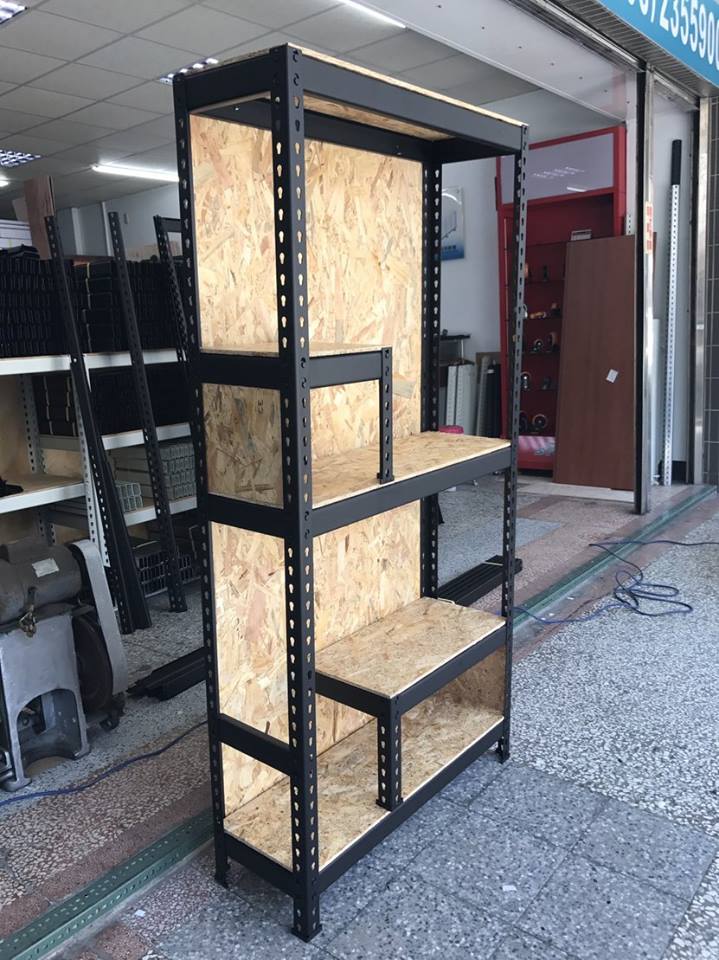 歸仁葉子小舖～消光黑免螺絲角鋼展示架