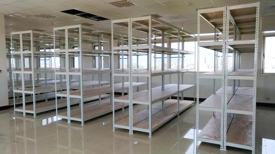 佳里工業區公司～象牙白免螺絲角鋼倉儲物料置物架&nbsp;