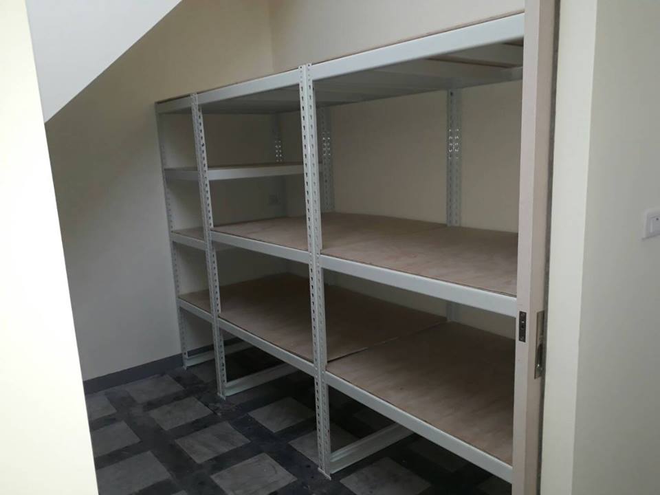 新化區～象牙白免螺絲角鋼組合架