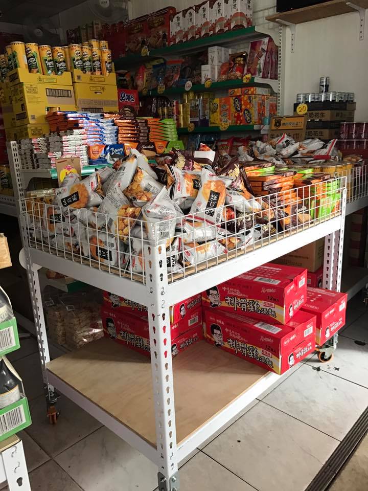 北區超市～象牙白角鋼展示架&nbsp;