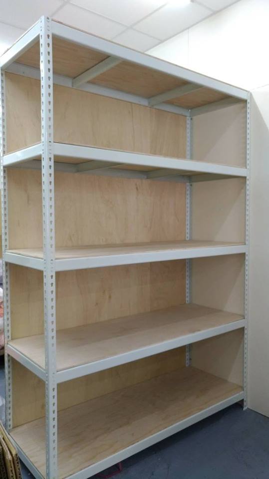 中西區成衣廠～象牙白免螺絲角鋼組合架