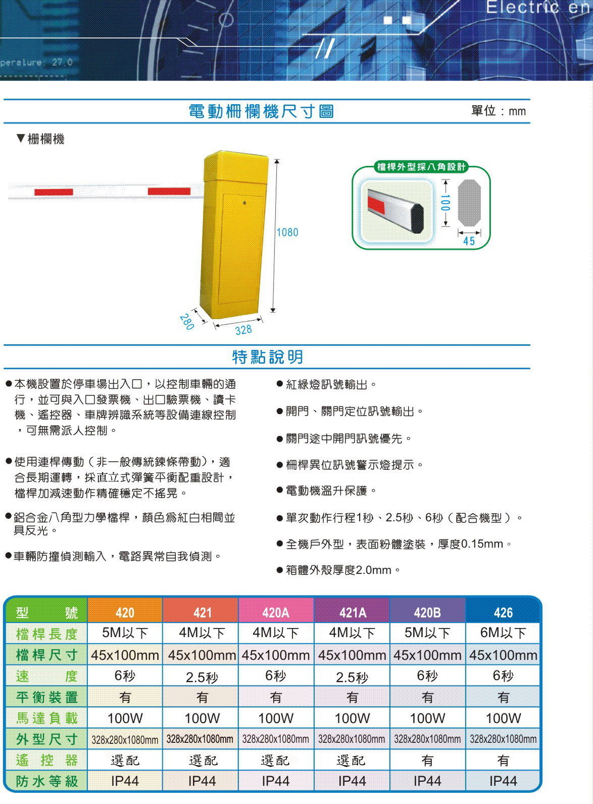 電動柵欄機