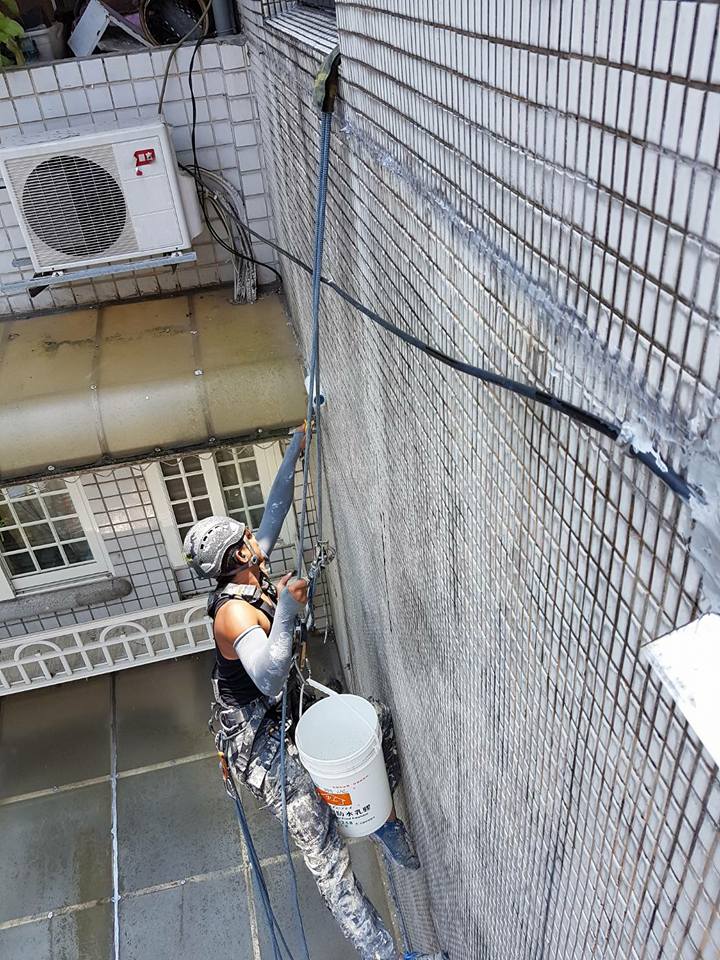 台北市文山區福興路透天外牆吊掛防水工程1