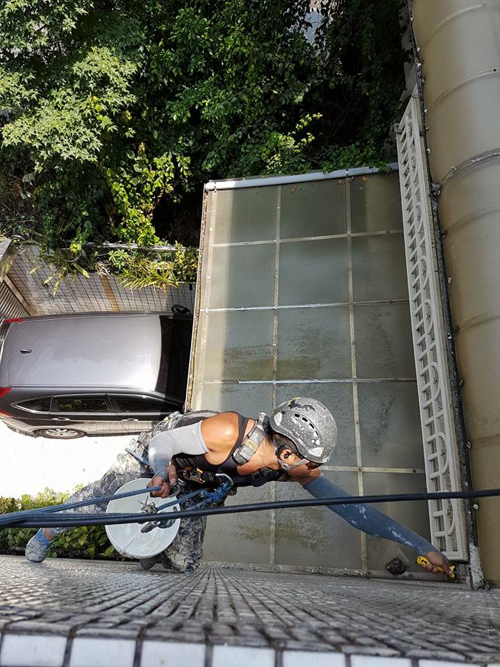 台北市文山區福興路透天外牆吊掛防水工程2