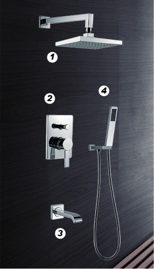 嵌牆式淋浴花灑組