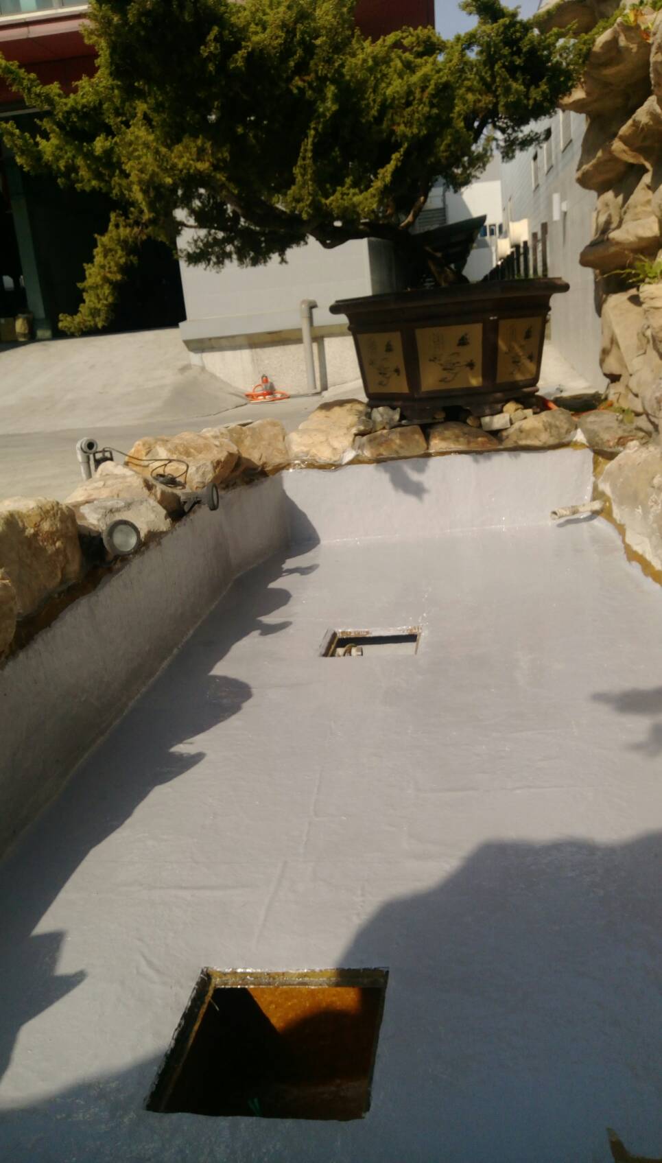 EPOXY魚池貼五層玻纖網防水工程