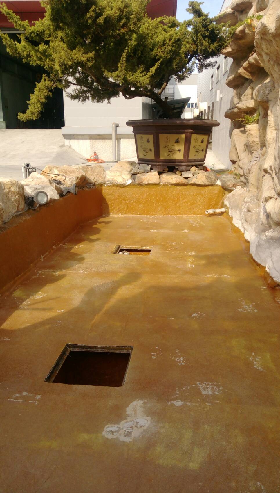 EPOXY魚池貼五層玻纖網防水工程