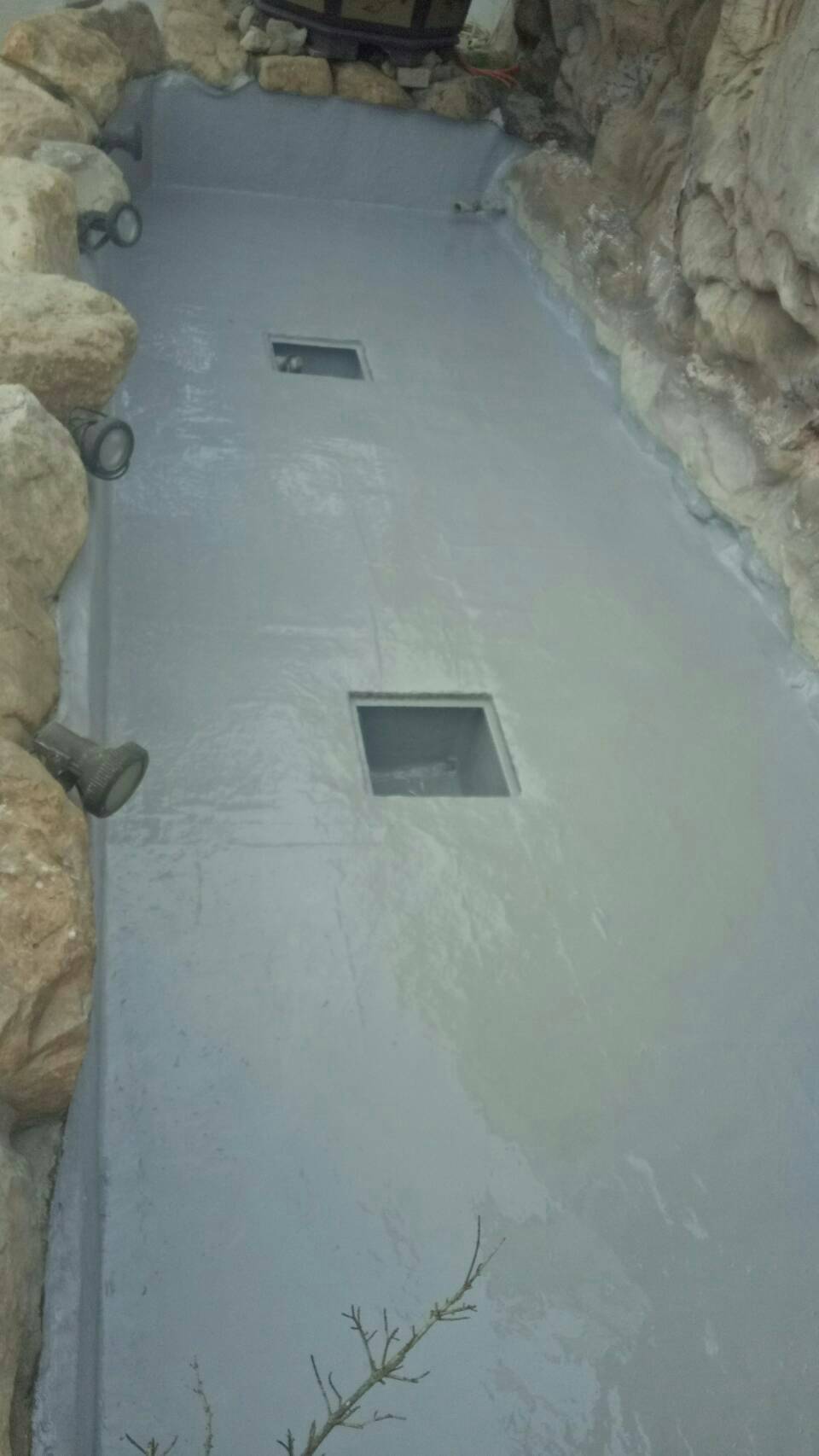 EPOXY魚池貼五層玻纖網防水工程