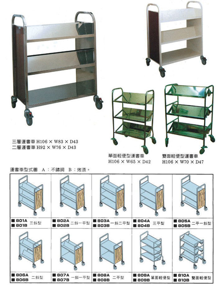 不鏽鋼運書車