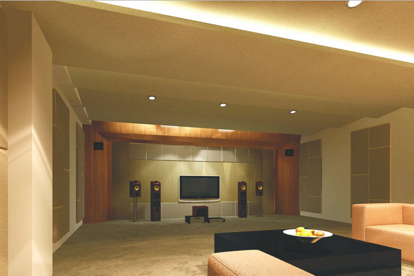 音響視聽室3D模擬圖與完工