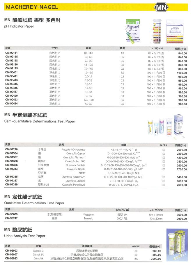 MN半定量離子試紙