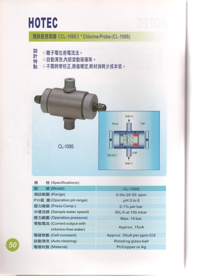 4.CL109S殘餘氯感測器