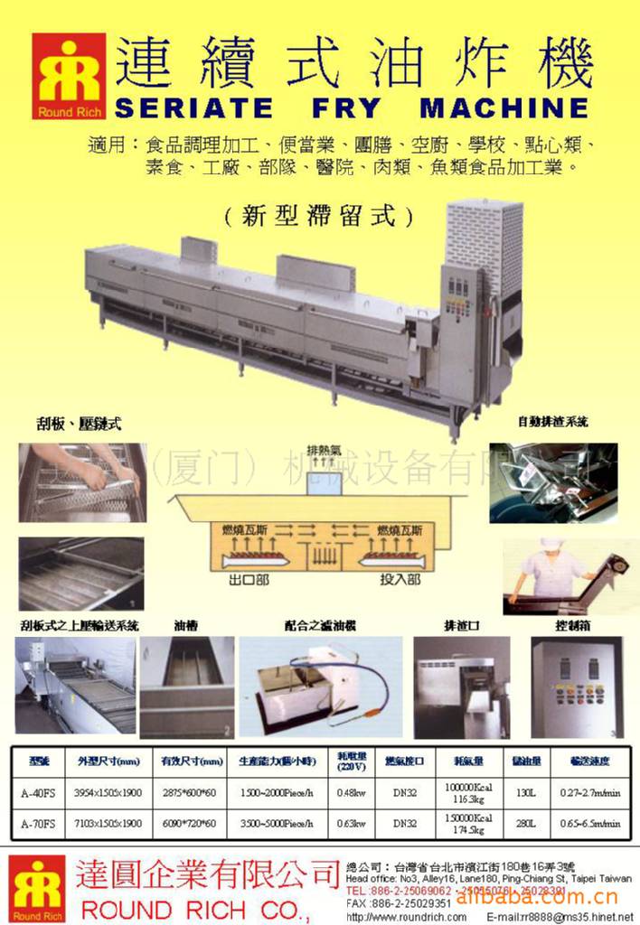 刮板式連續式油炸機系列