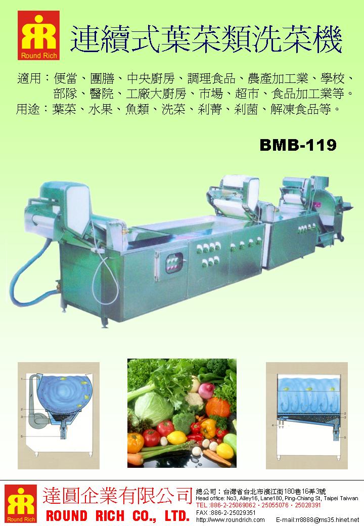 1.連續式中型葉莖類切割洗菜線