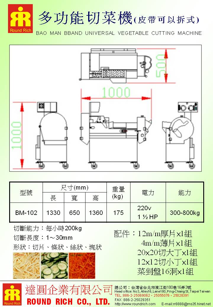 14-2.多功能切菜機BM-102B可拆式