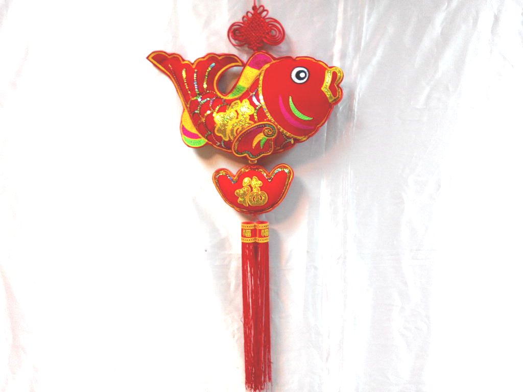 40cm彩色毛巾繡飛魚吊飾