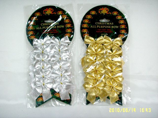 471154283820912入聖誕蝴蝶結吊飾-金.銀