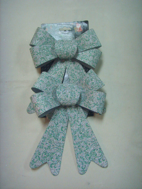 475872476544-2入銀綠蝴蝶結吊飾