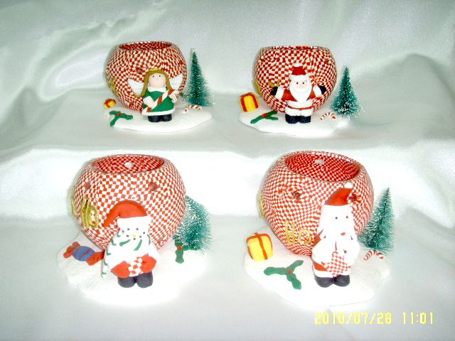 4711542838049軟陶雪景聖誕燭杯